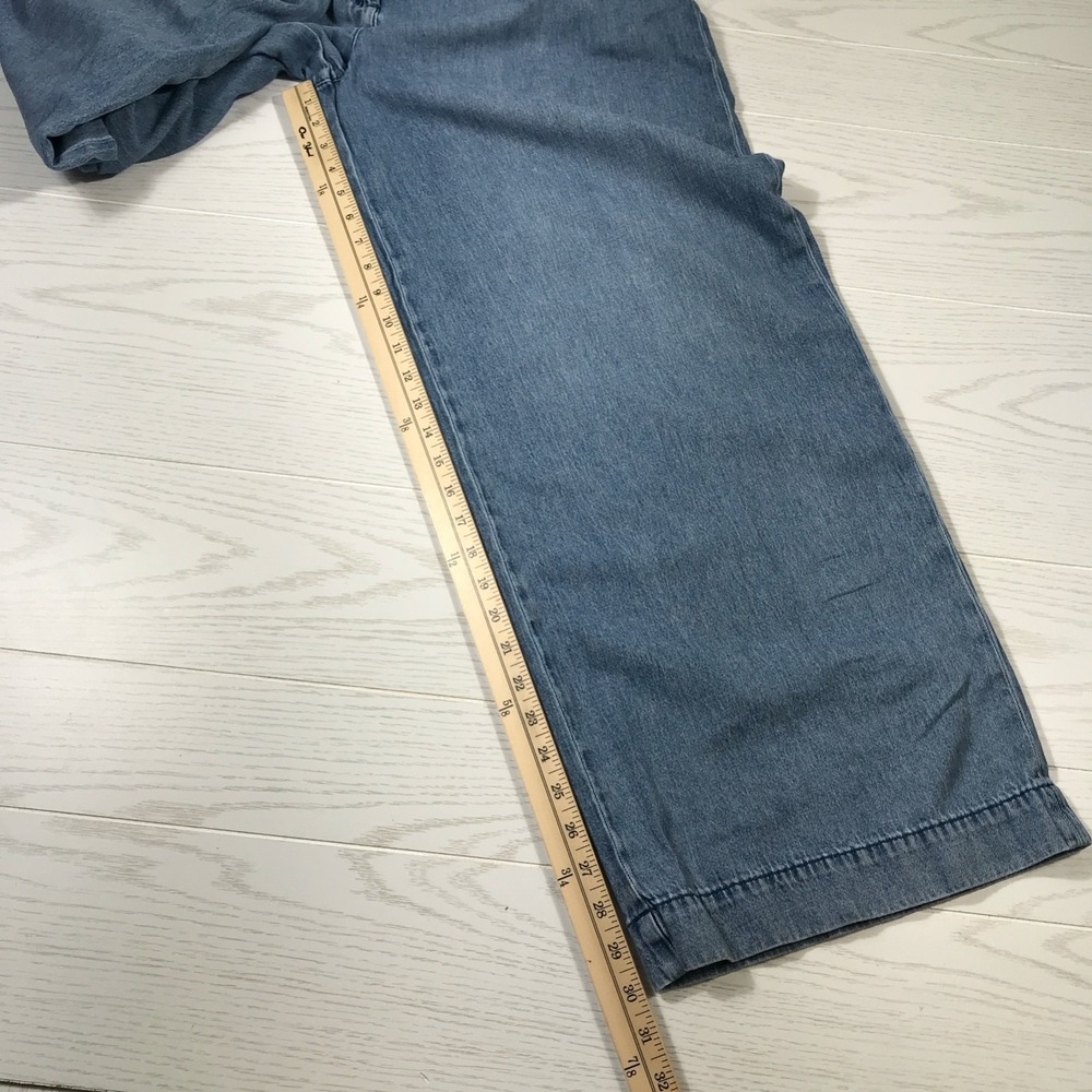 rag & bone Aurora Pleated Jeans Women 31 Blue Wide Leg Lightweight Cotton Boho - Picture 3 of 15